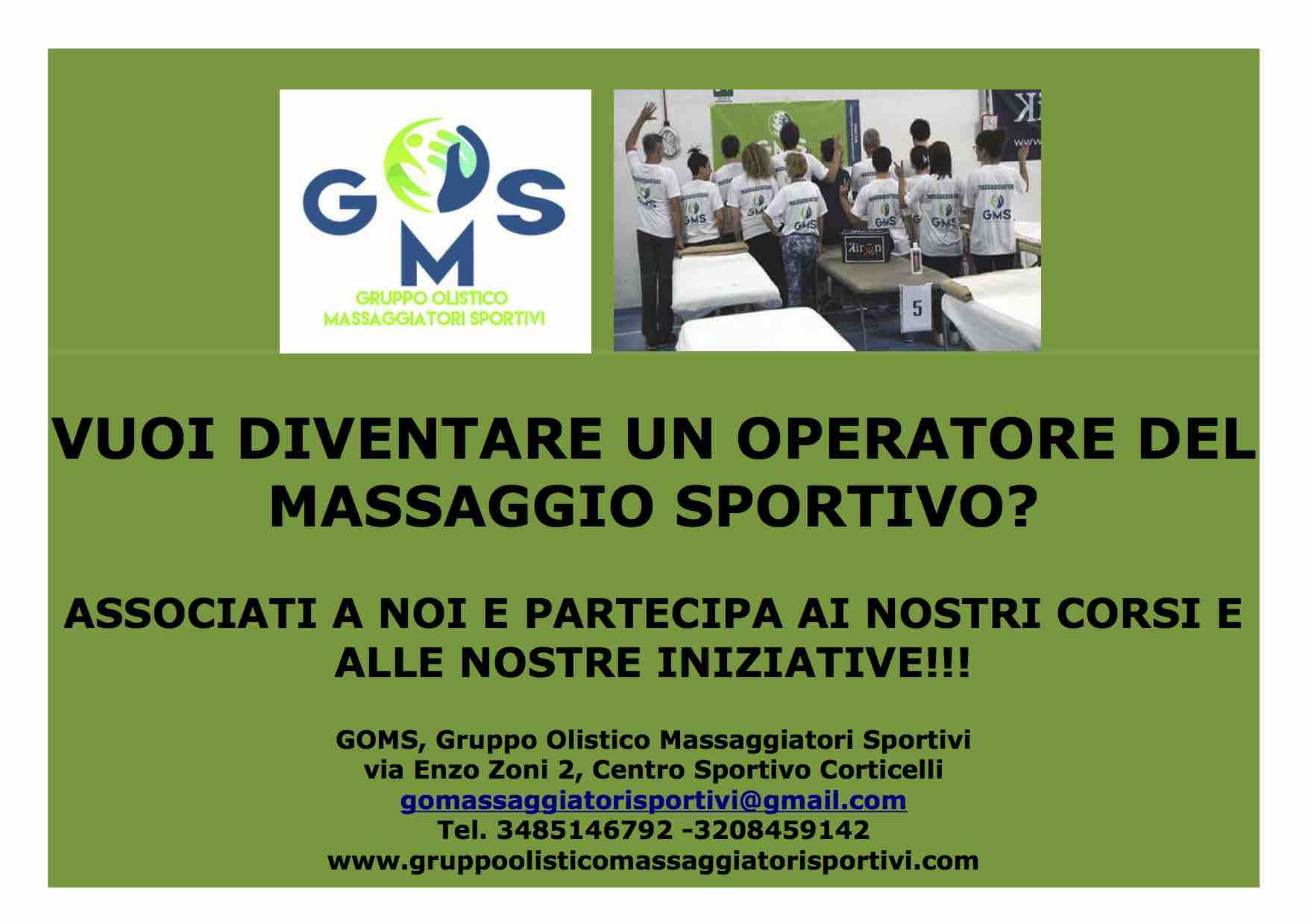 Al via un corso di massaggio sportivo