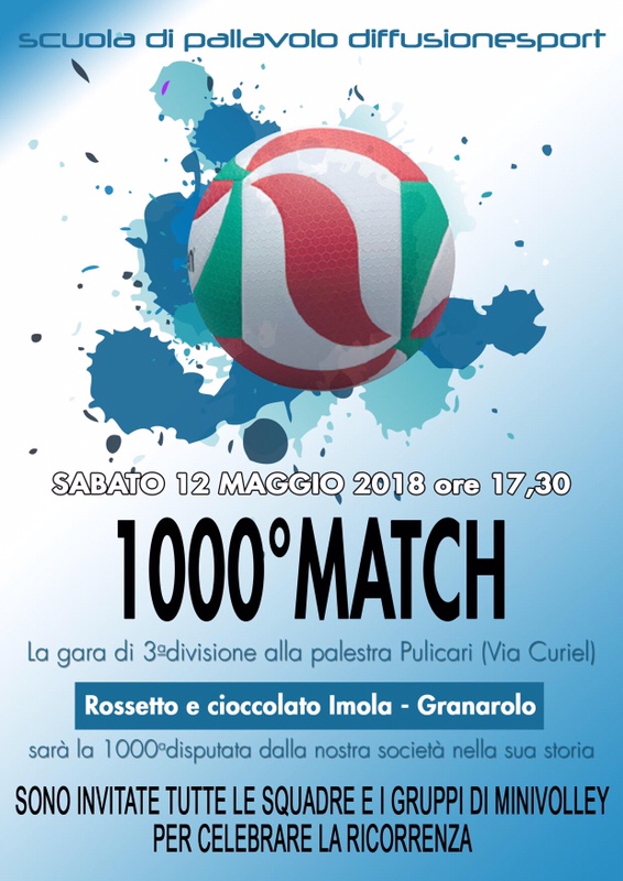 Diffusione Sport, sabato sarà giocata la millesima partita