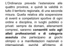In Emilia Romagna gli atleti professionisti potranno allenarsi